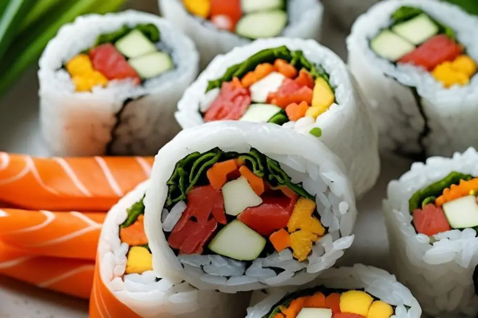 Easy homemade Korean kimbap rolls.