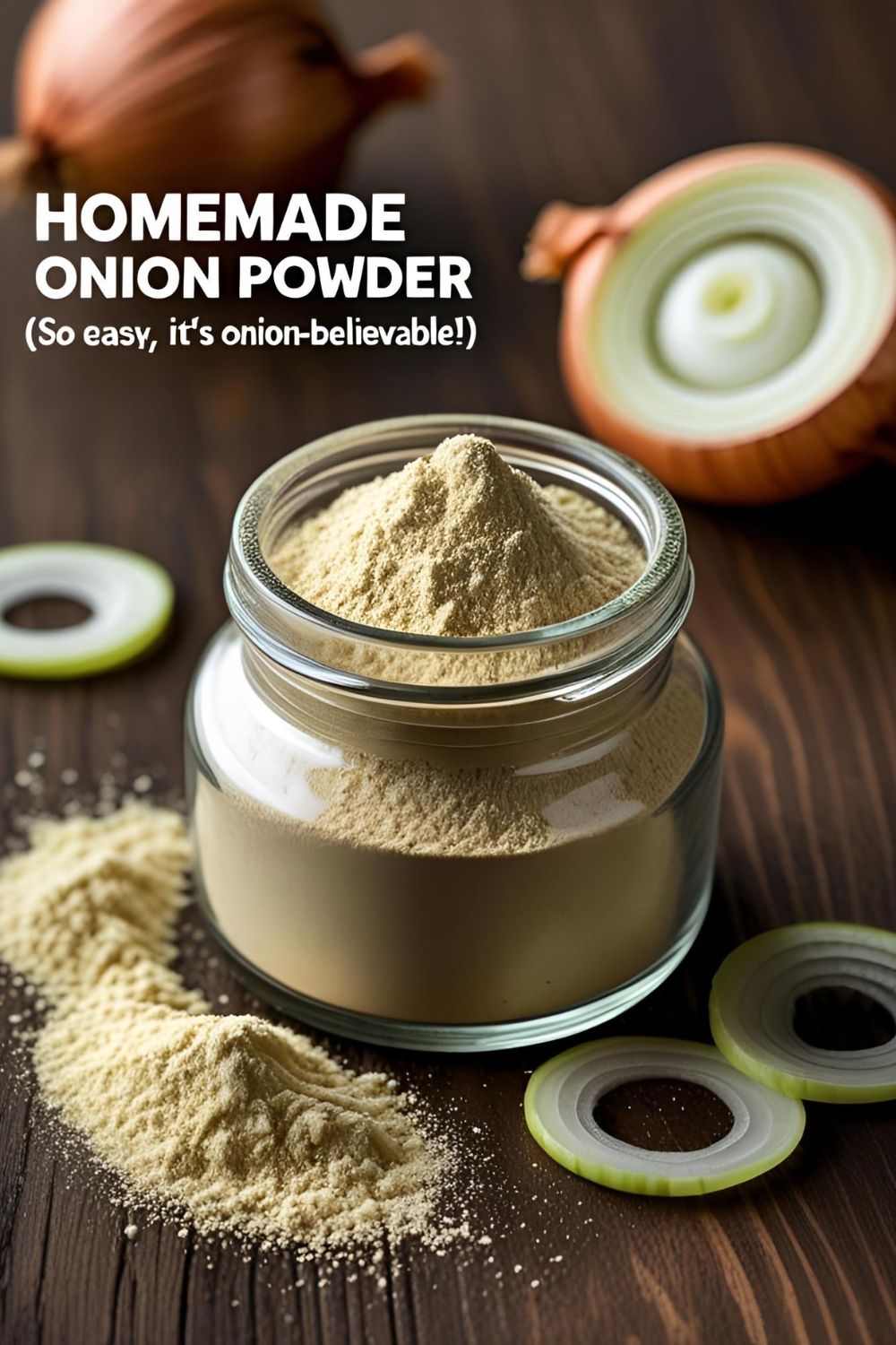 Easy homemade onion powder in a jar