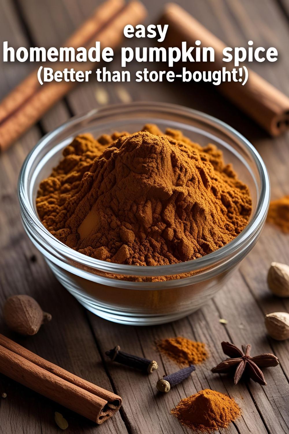 Homemade pumpkin spice blend with its individual spices.