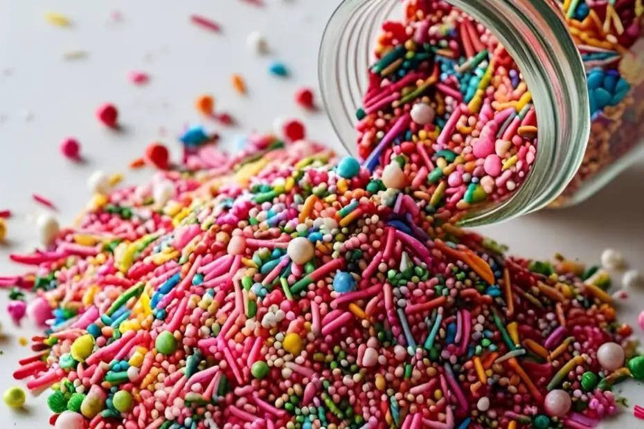A pile of easy homemade rainbow sprinkles