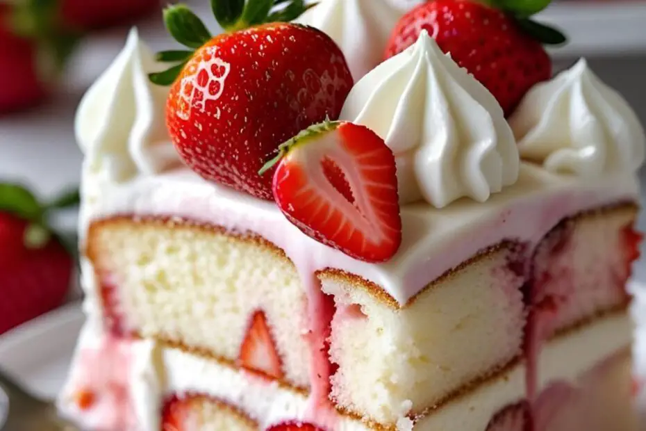 Irresistible strawberry tres leches cake recipe.