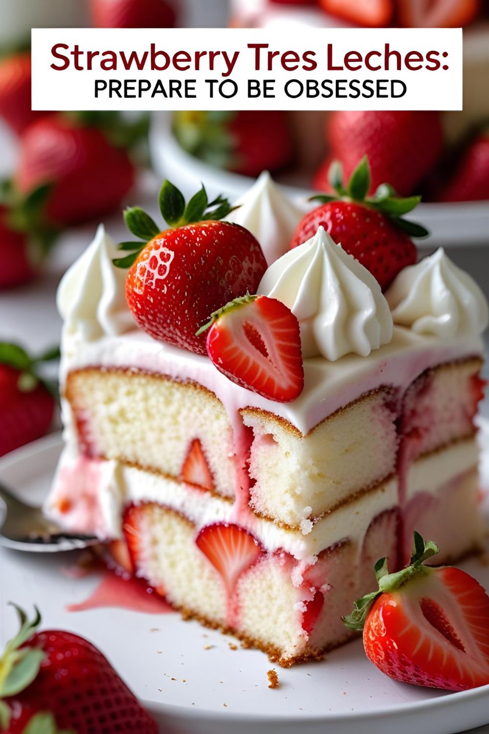 Irresistible strawberry tres leches cake recipe.