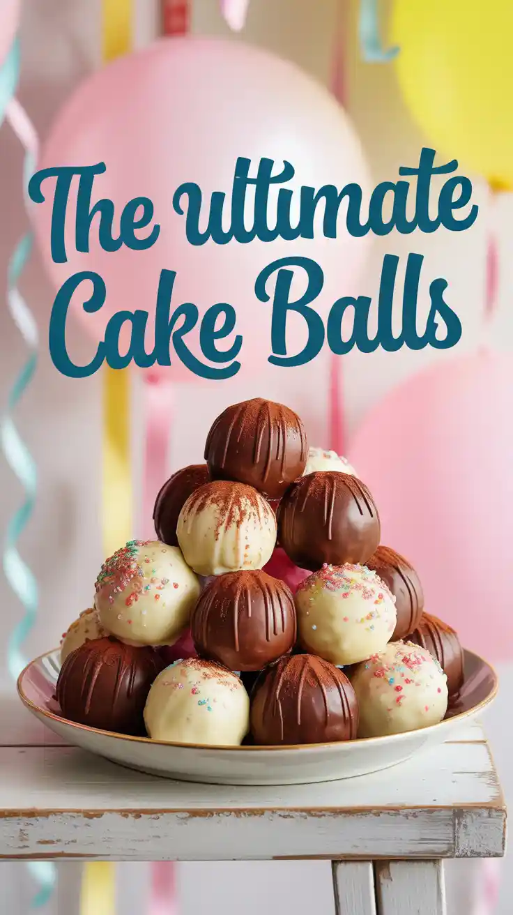 A colorful plate of homemade chocolate and vanilla cake balls decorated with sprinkles.
