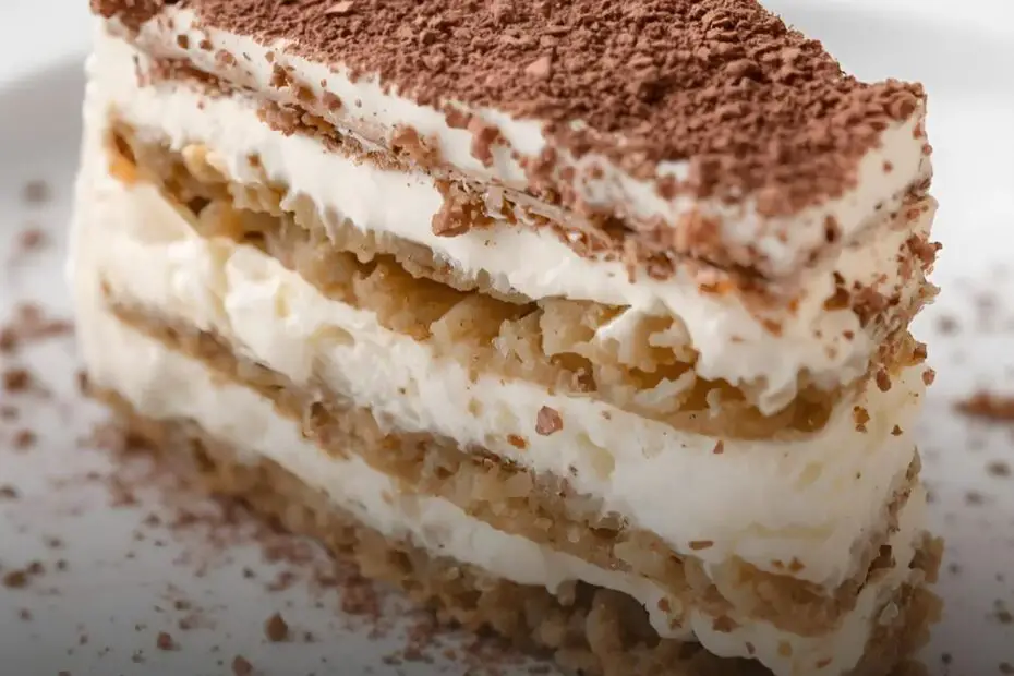 An easy and elegant recipe for making a layered tiramisu cake with coffee and mascarpone cream.