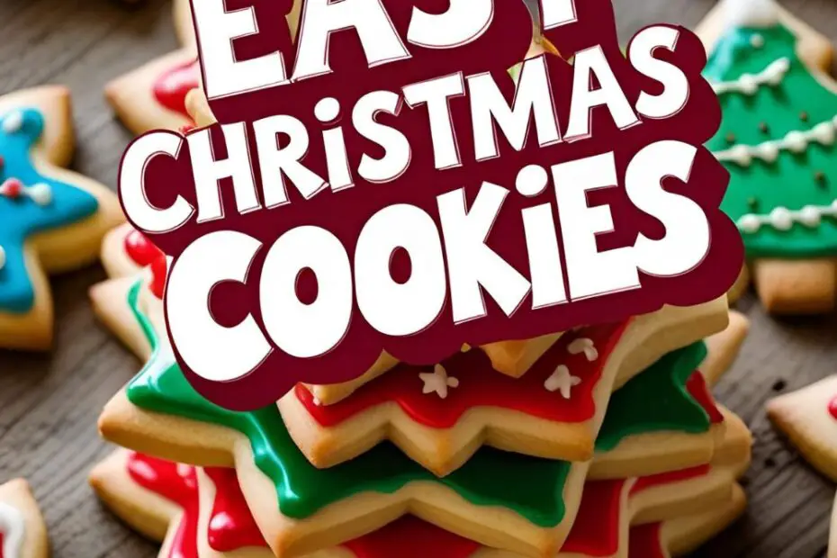 Two images side-by-side: a plate of assorted decorated Christmas cookies and a close-up of a single iced star cookie.